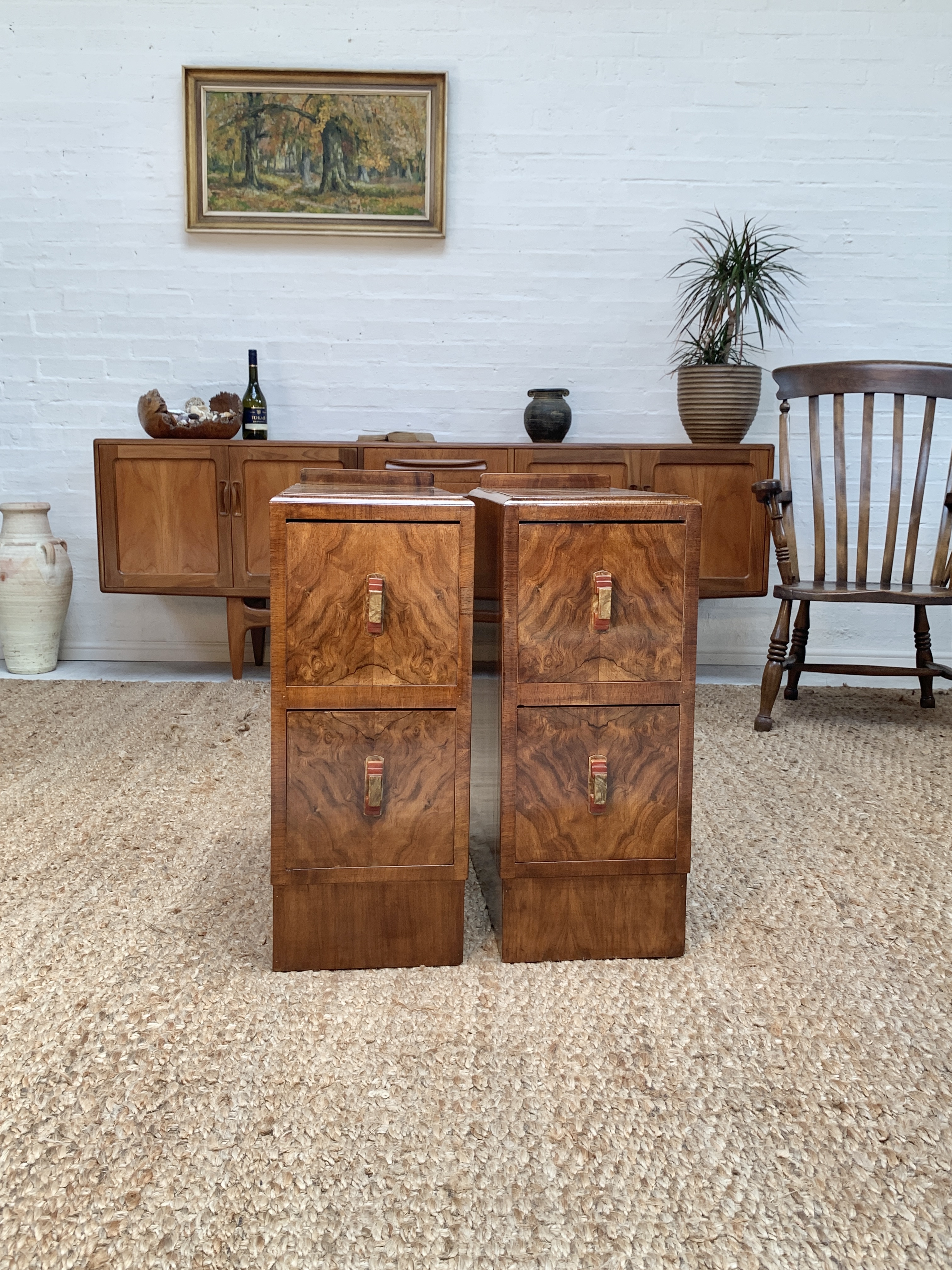 Art Deco Walnut Bedside Cabinet