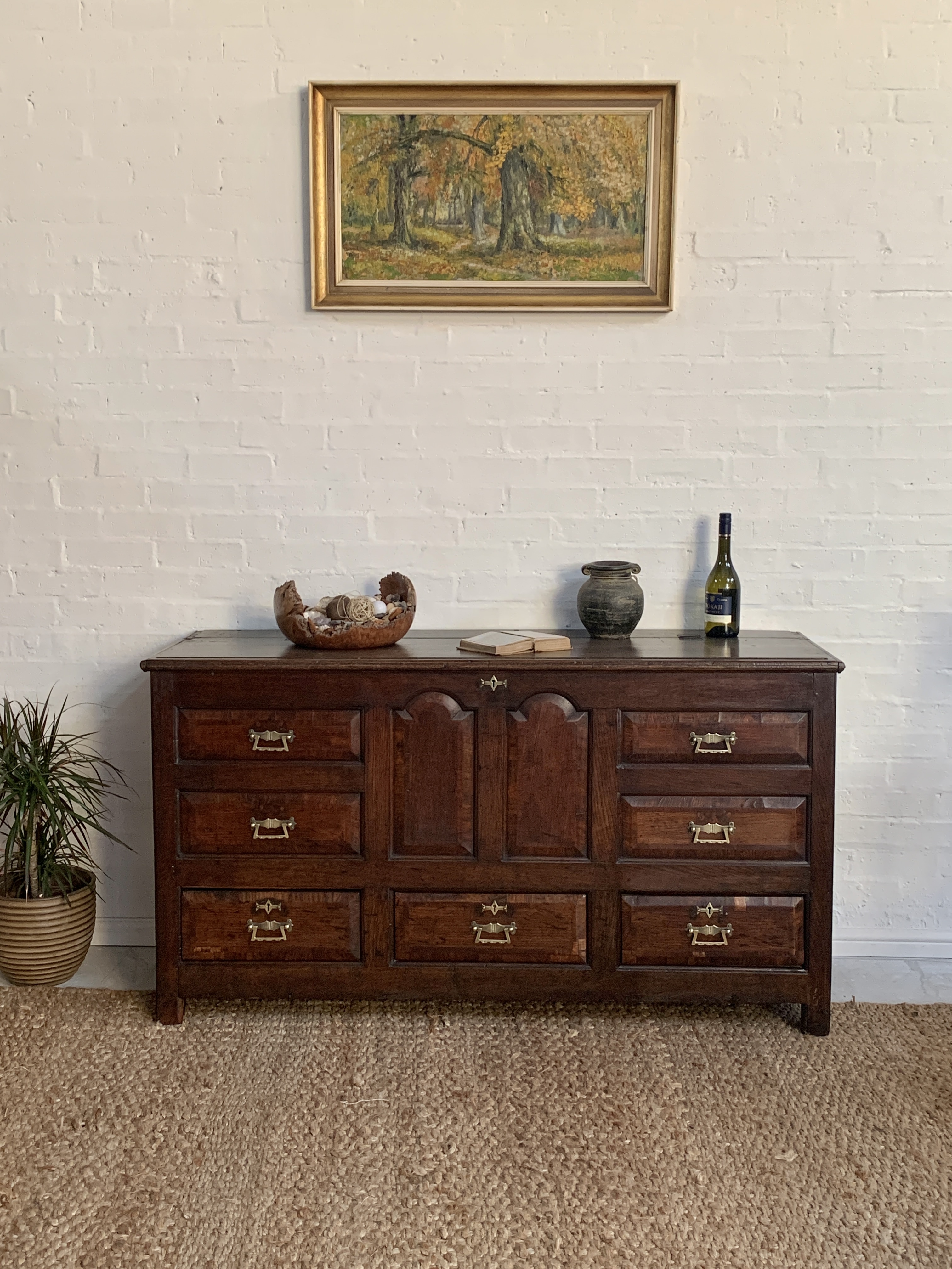 Antique Oak Mule Chest