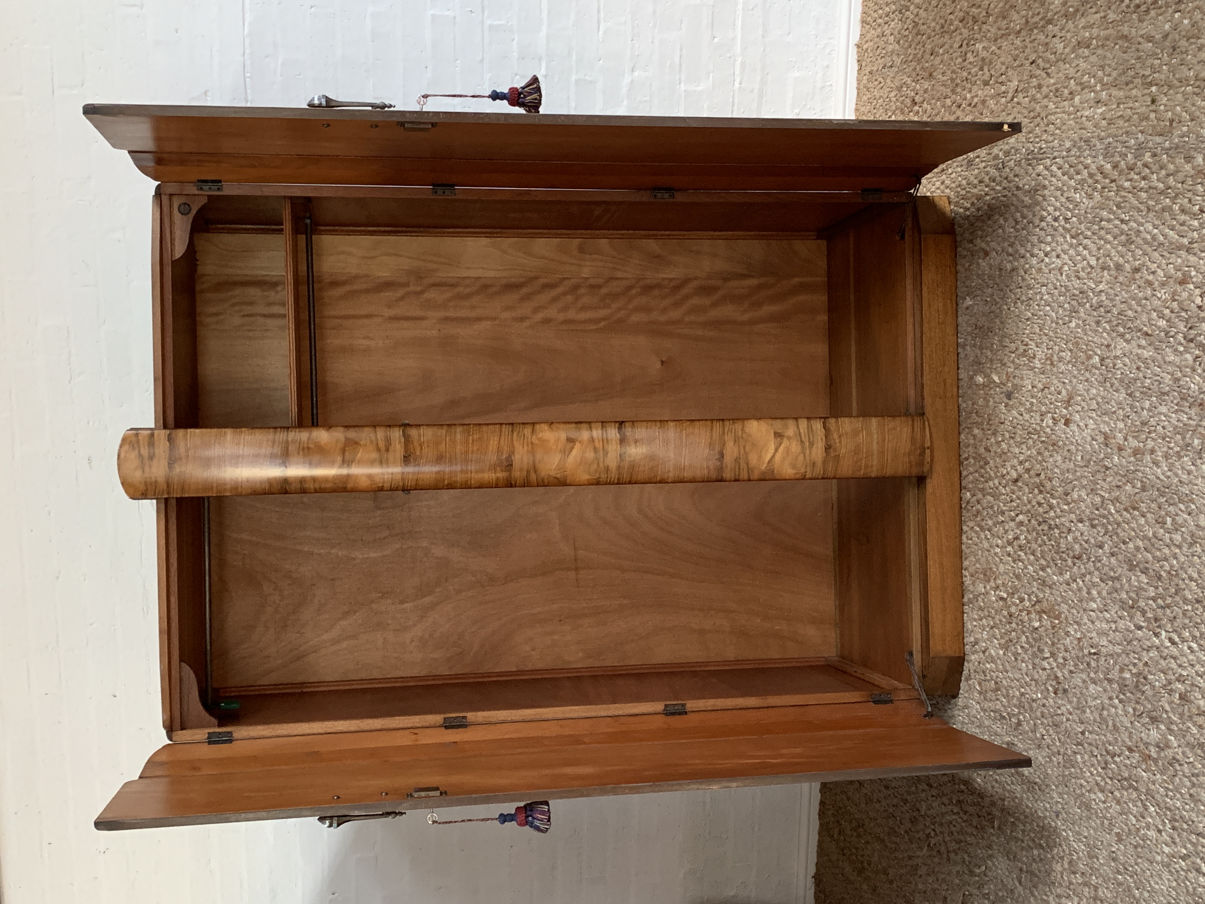 Stunning 1930s Art Deco Double Wardrobe by Shrager – Figured Walnut