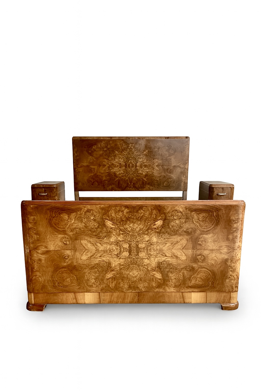 Quality Figured Walnut Double Bed
