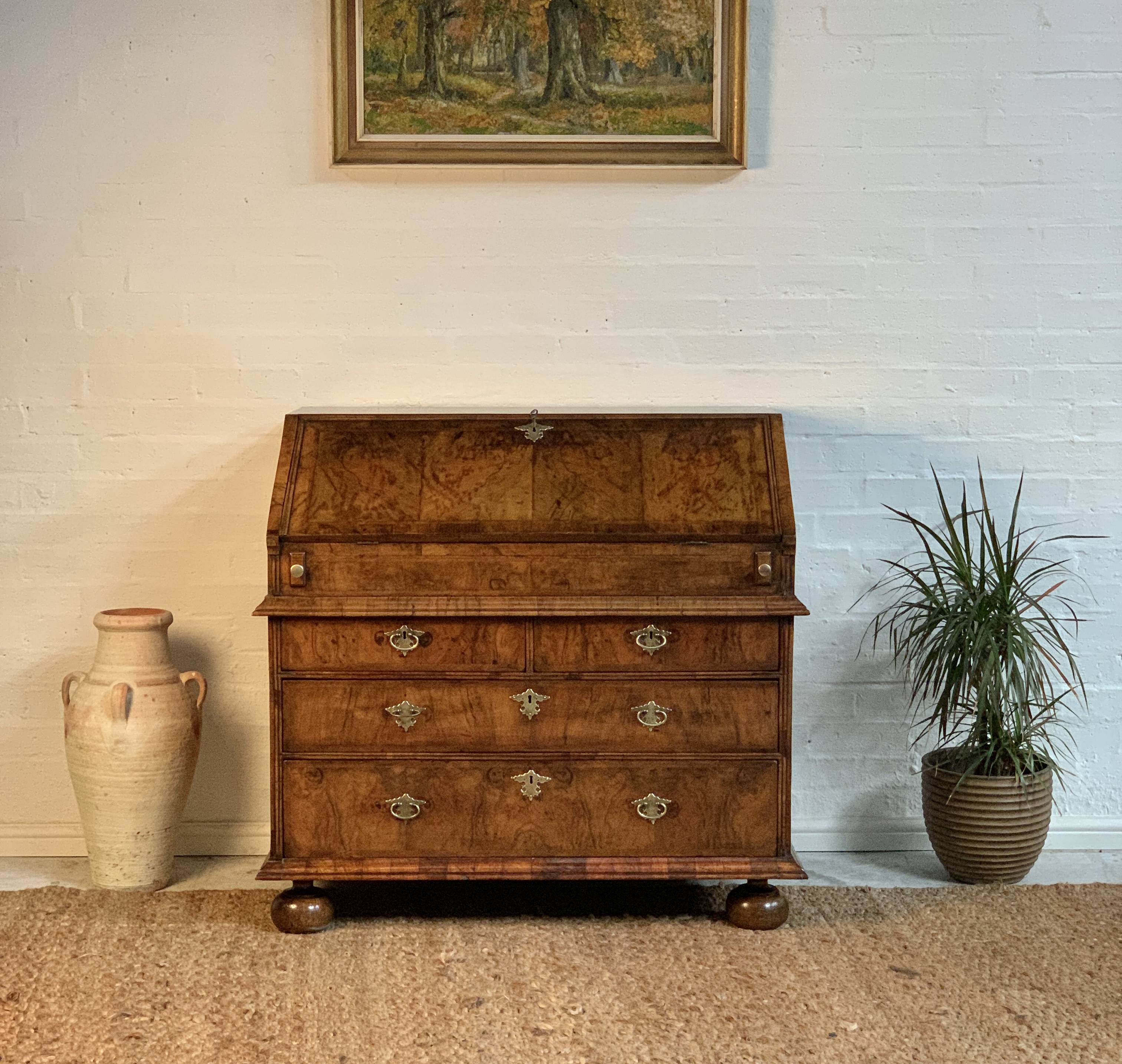 Victorian Burr Walnut Bureau – Beautiful Condition | 19th Century