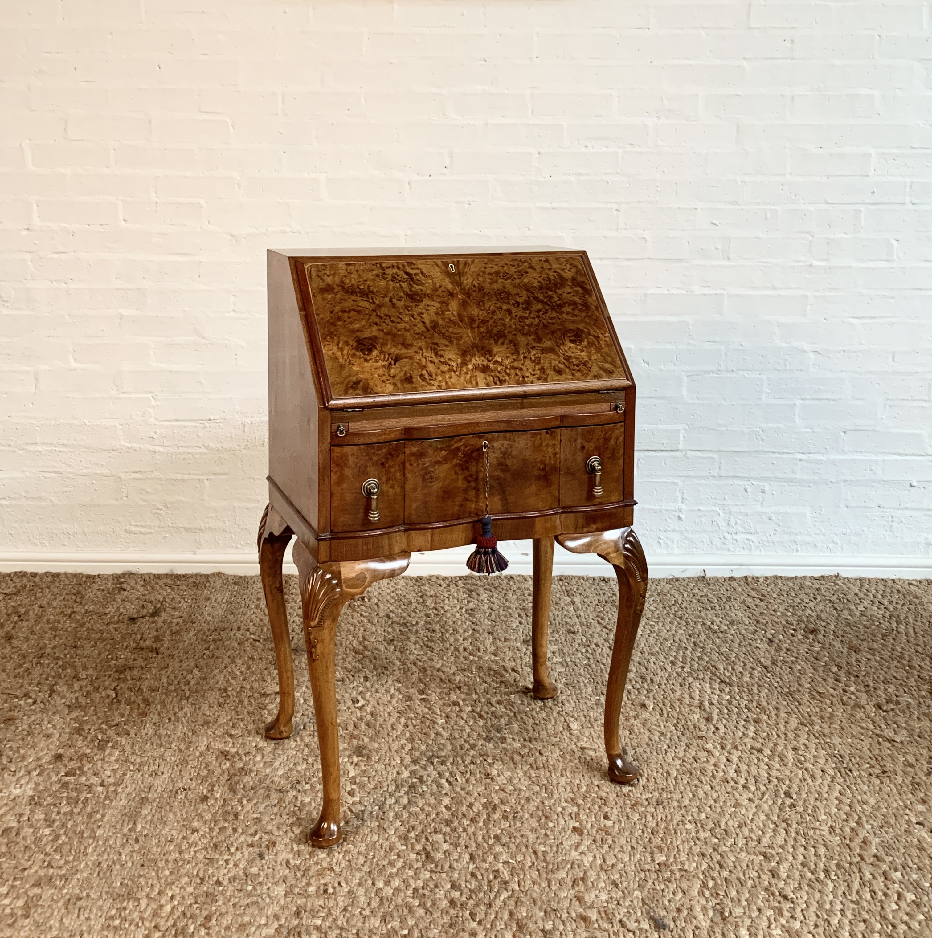 Mid-Century Burr Walnut Writing Bureau – 1940s