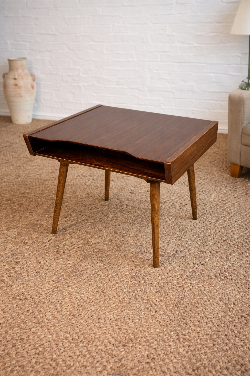 Retro Wooden TV Stand / Side Table with Swivel Top