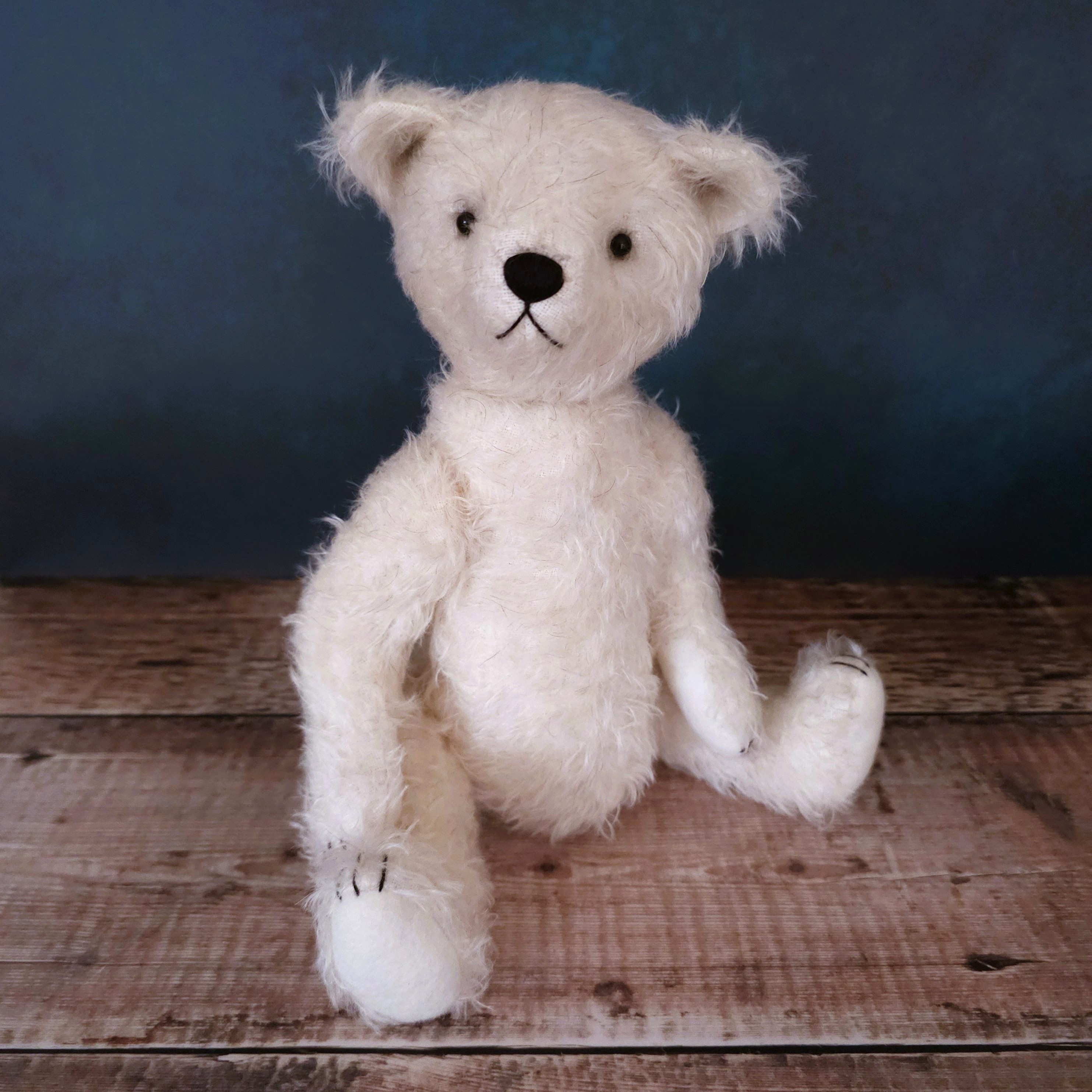 Buddy: a handmade mohair polar bear