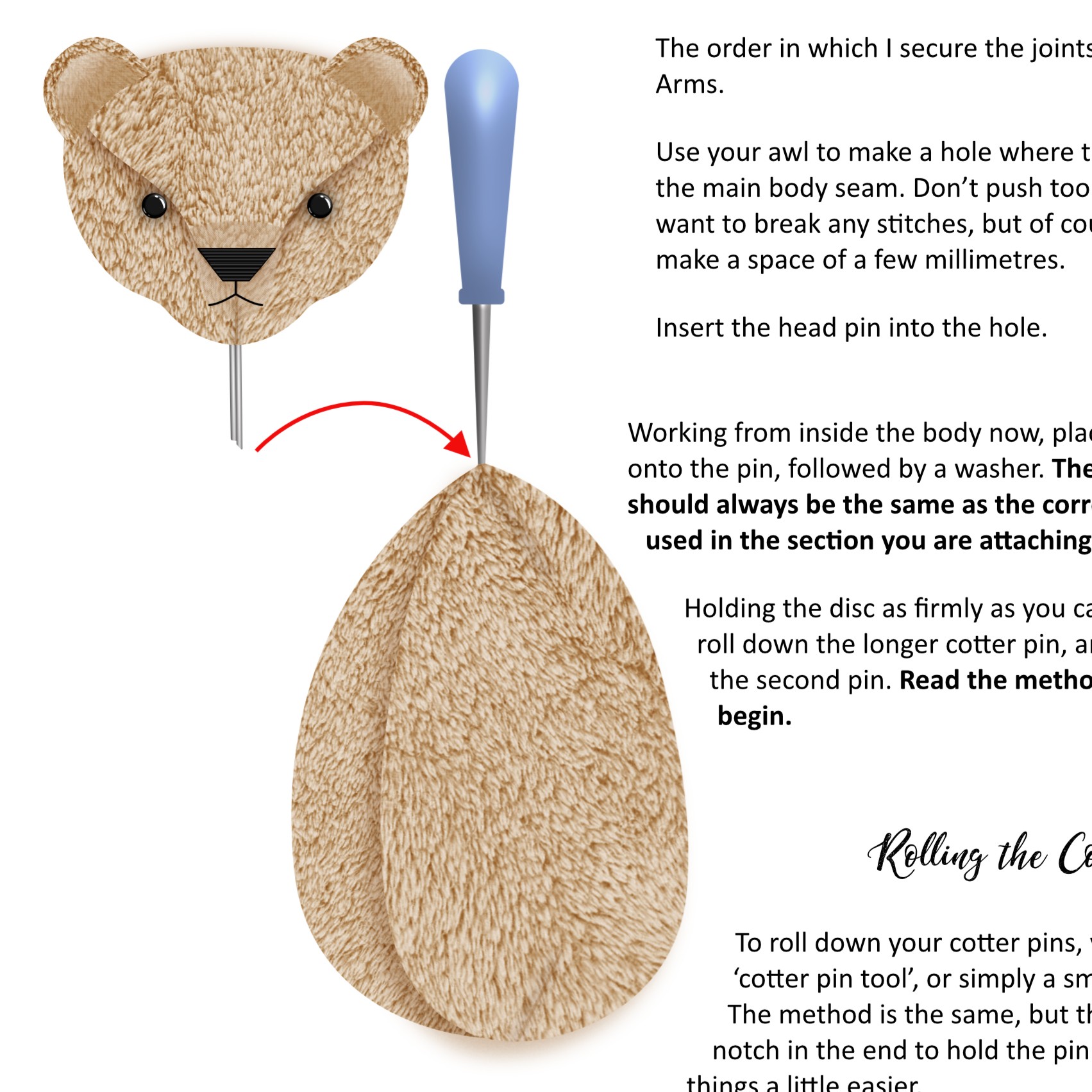 Digital Bear sewing guide with pattern