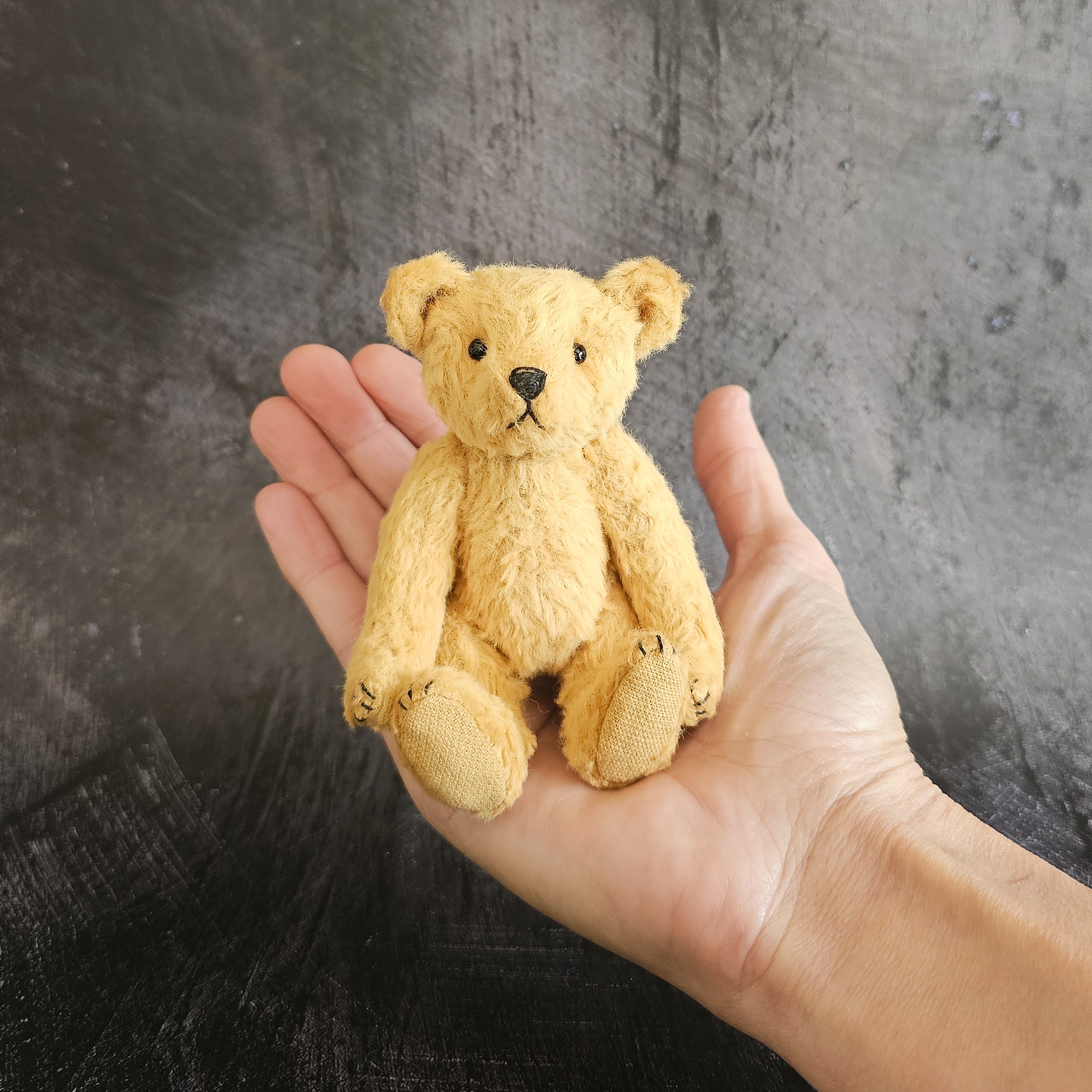 Bastien: a handmade viscose teddy bear
