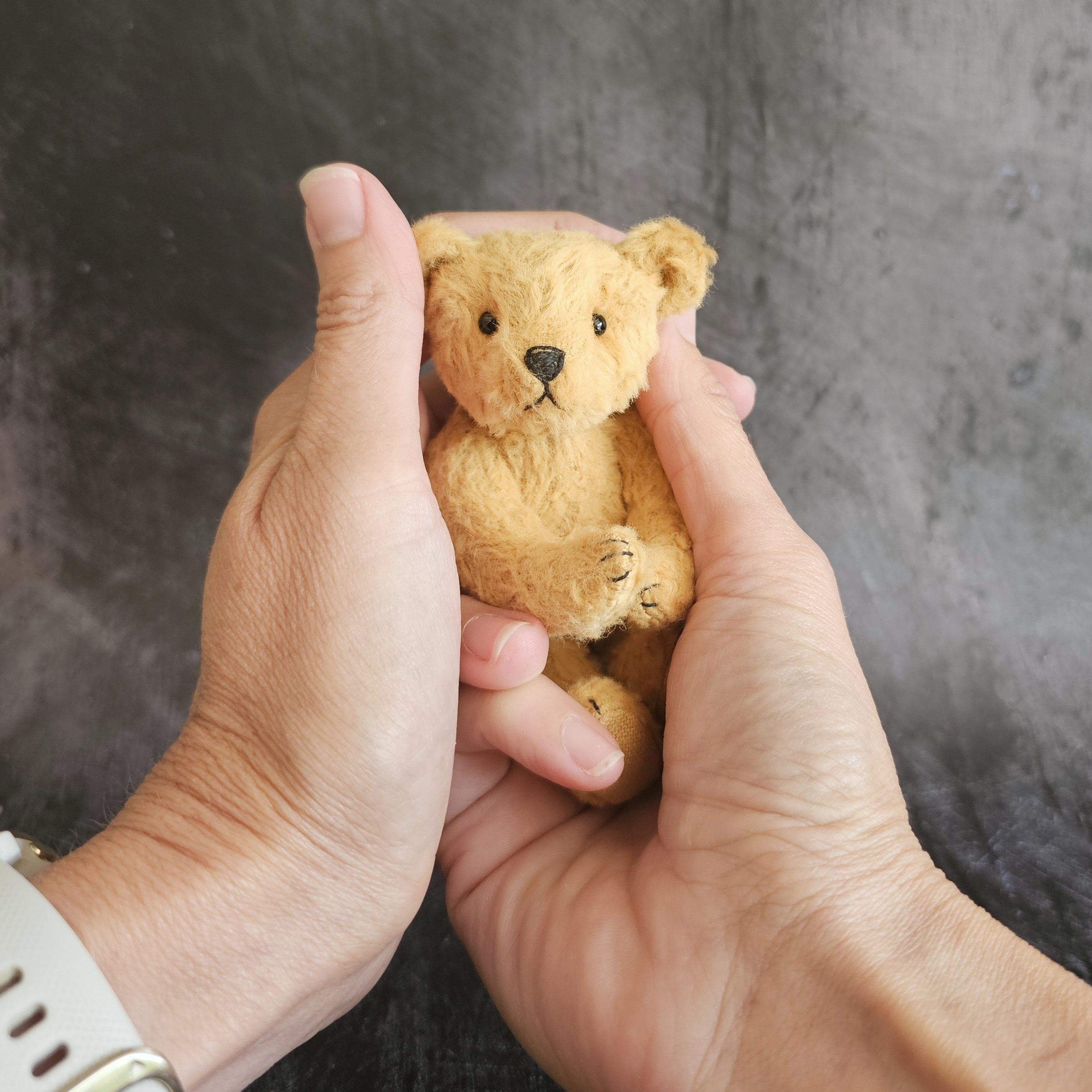 Bastien: a handmade viscose teddy bear