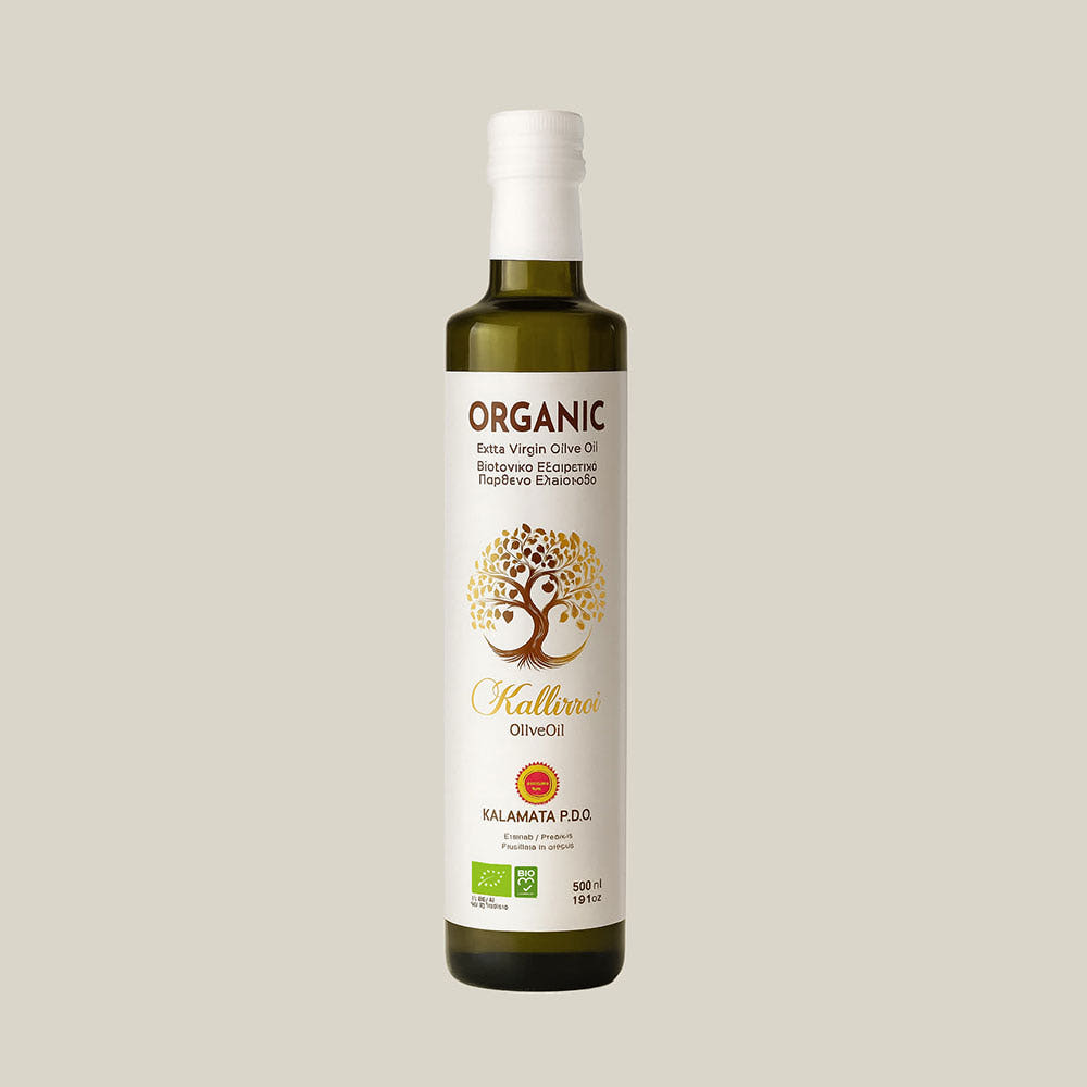 500ml -Kallirroi ORGANIC EVOO Single Variaty Kalamata P.D.O. 100% Greek Olive Oil