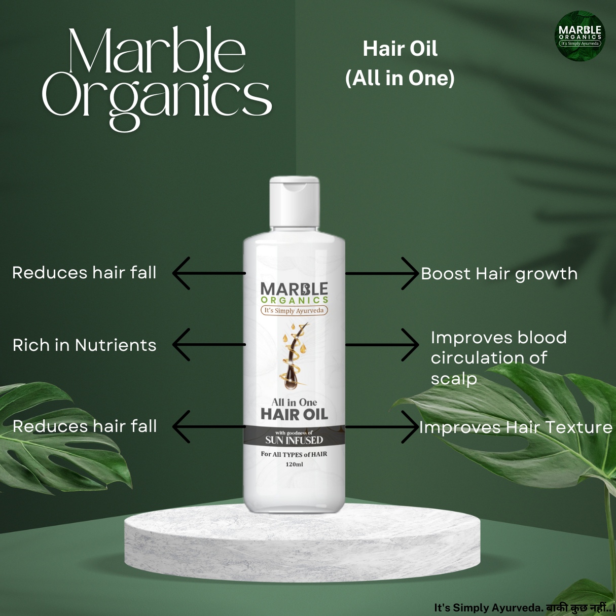 Maarble Organics- Hair Treatment All in One- Hair Oil