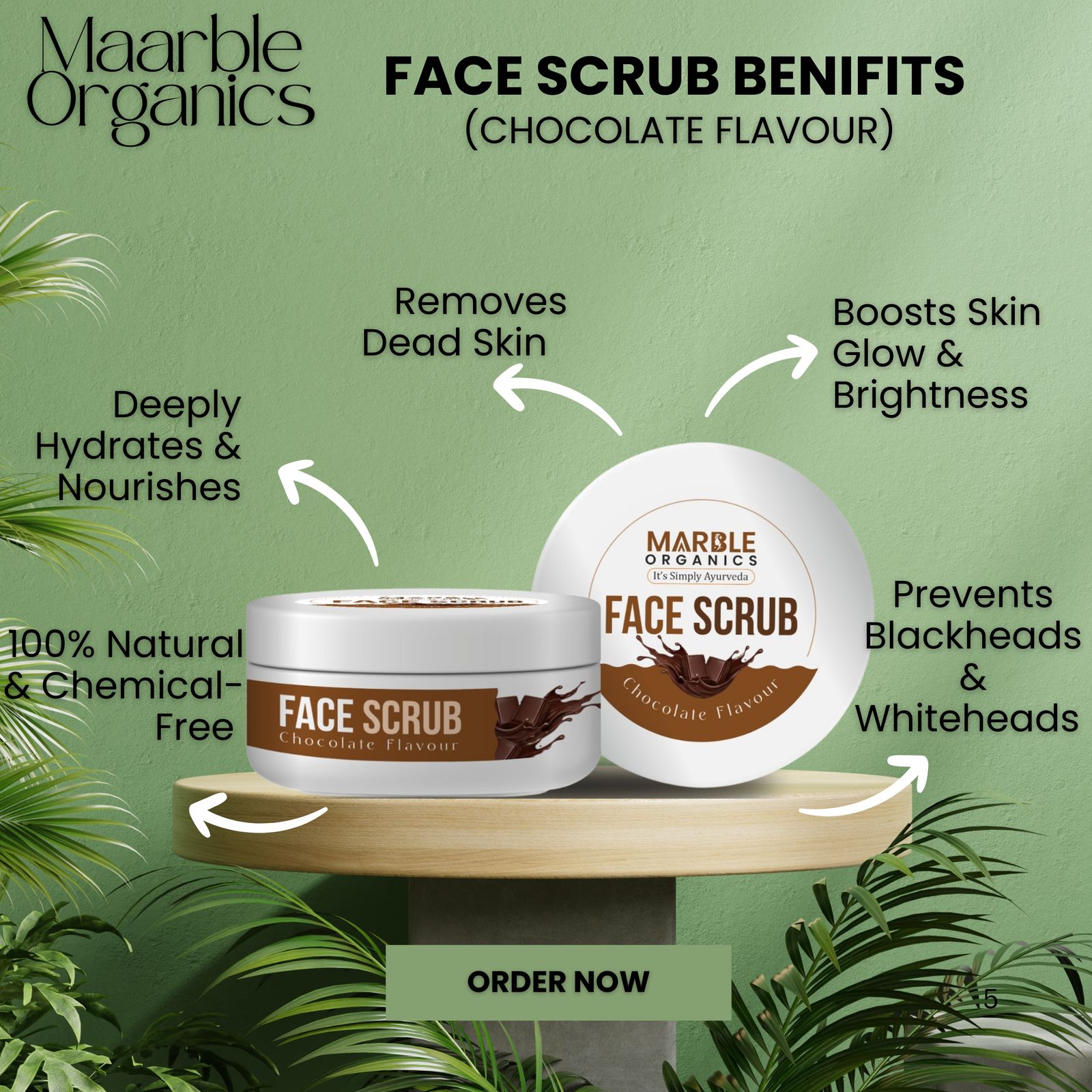 Maarble Organics- Face Scrub (Chocolate)