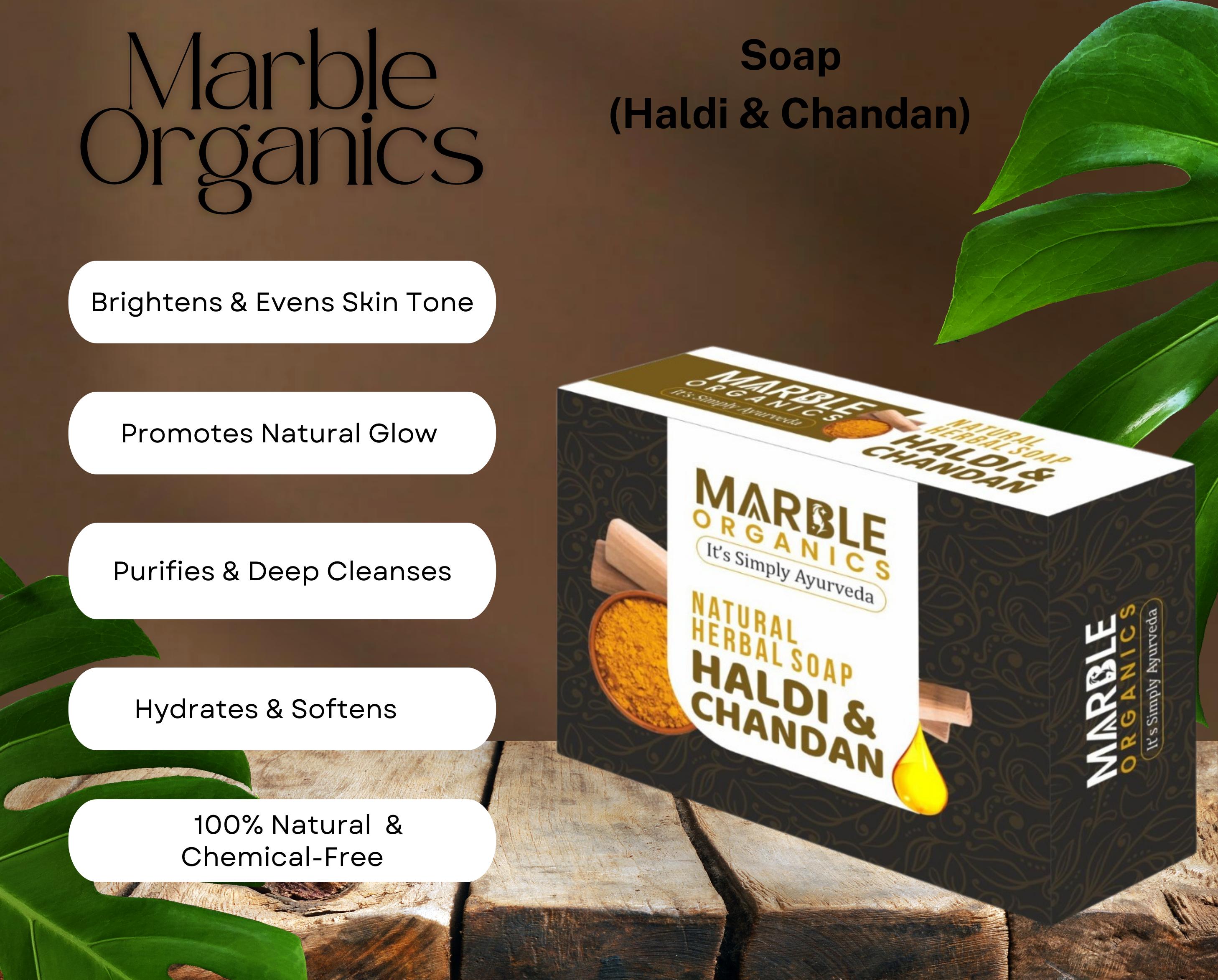 Maarble Organics-Herbal Soap (Haldi & Chandan)