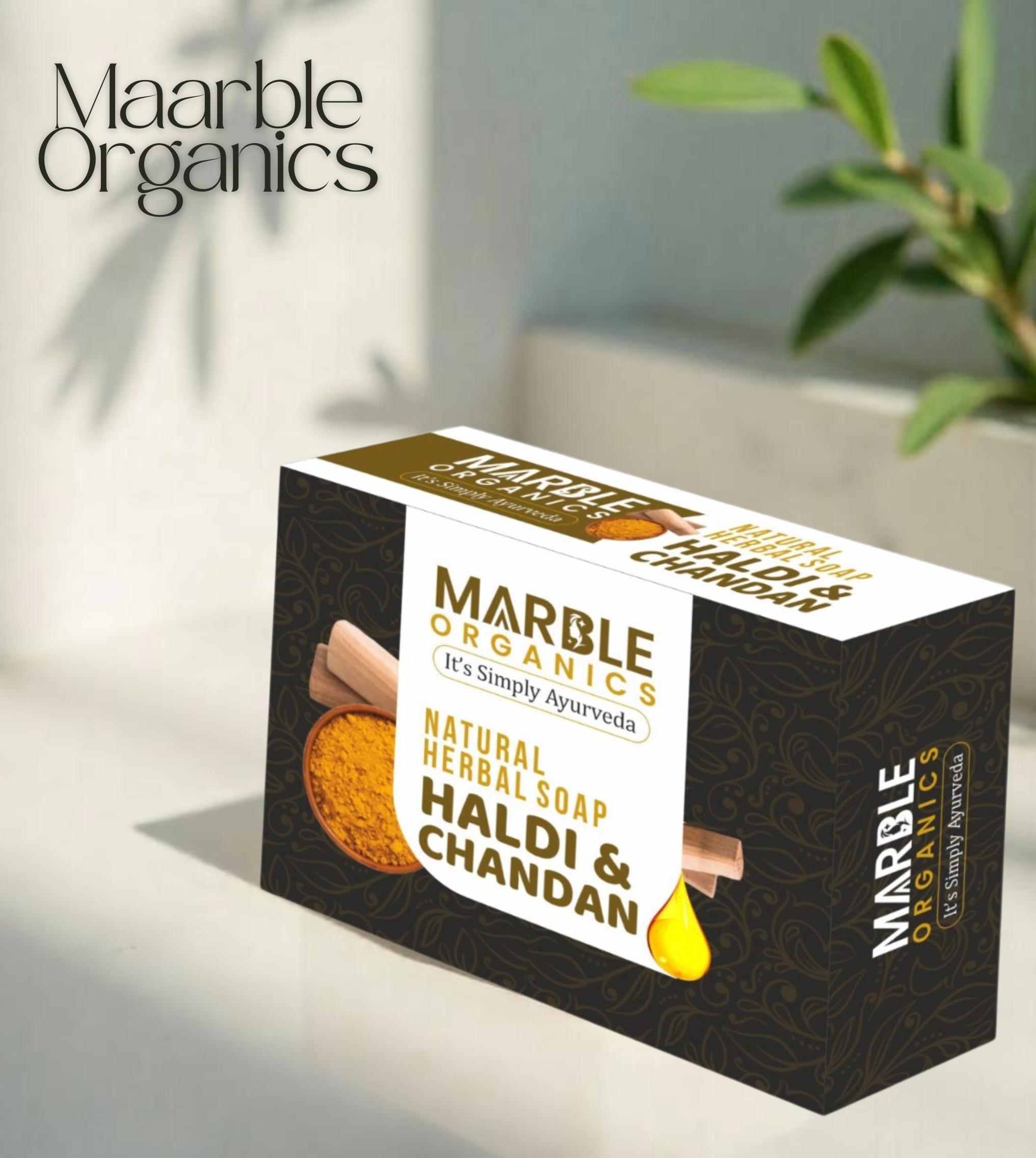 Maarble Organics-Herbal Soap (Haldi & Chandan)