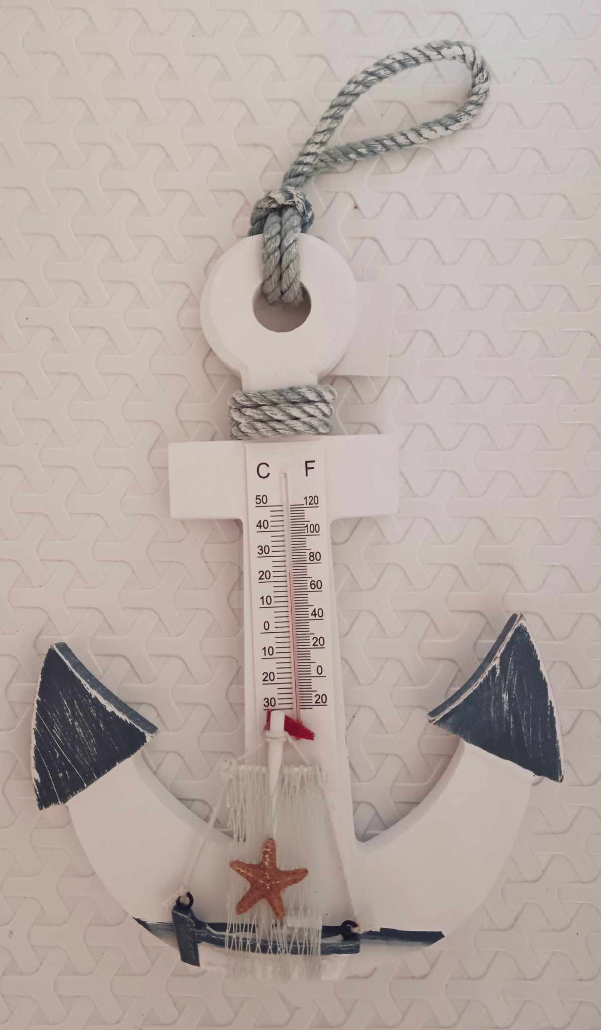 Thermomètre décoratif ancre marine