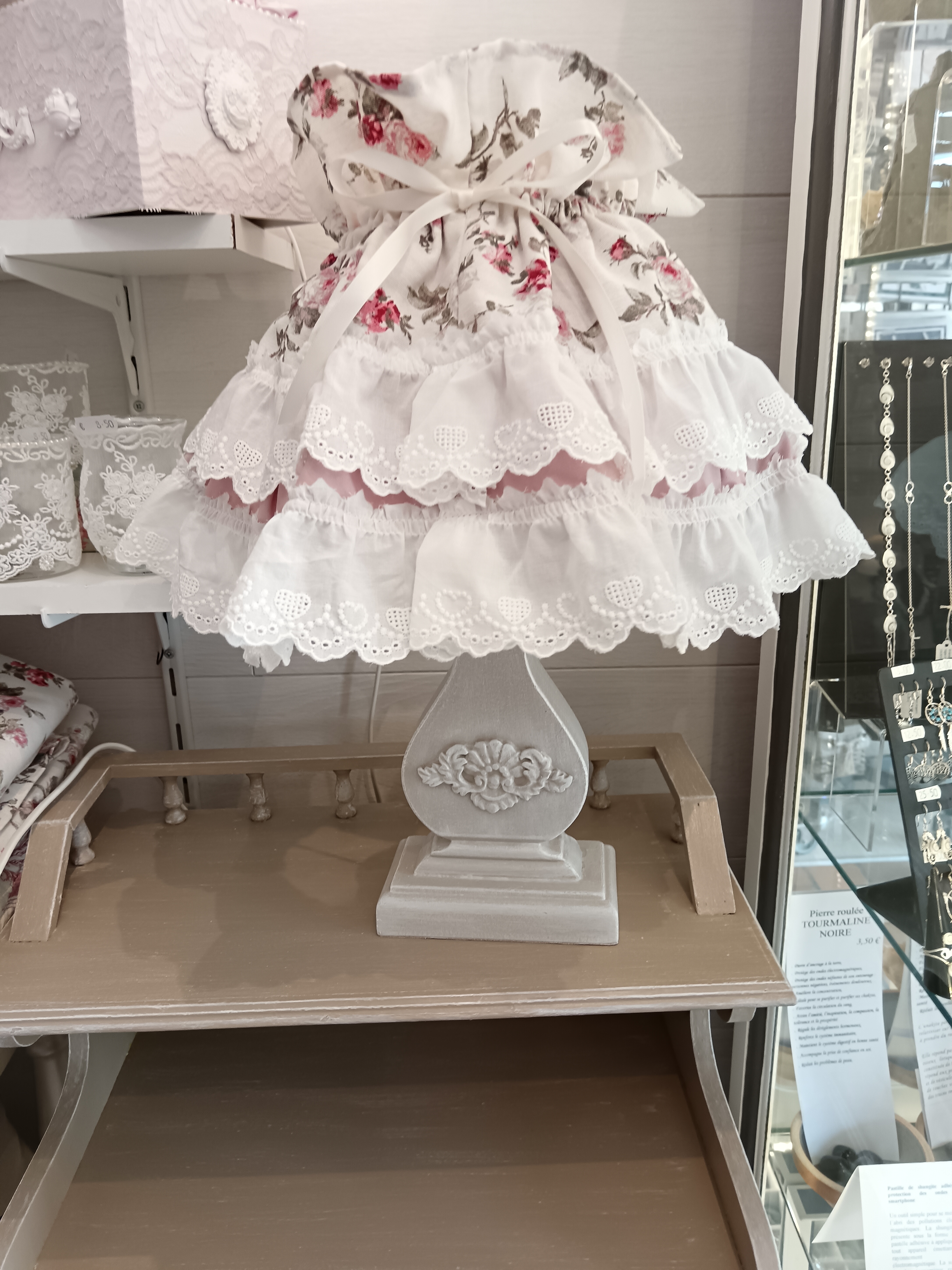 Jupon d'abat-jour en tissus shabby