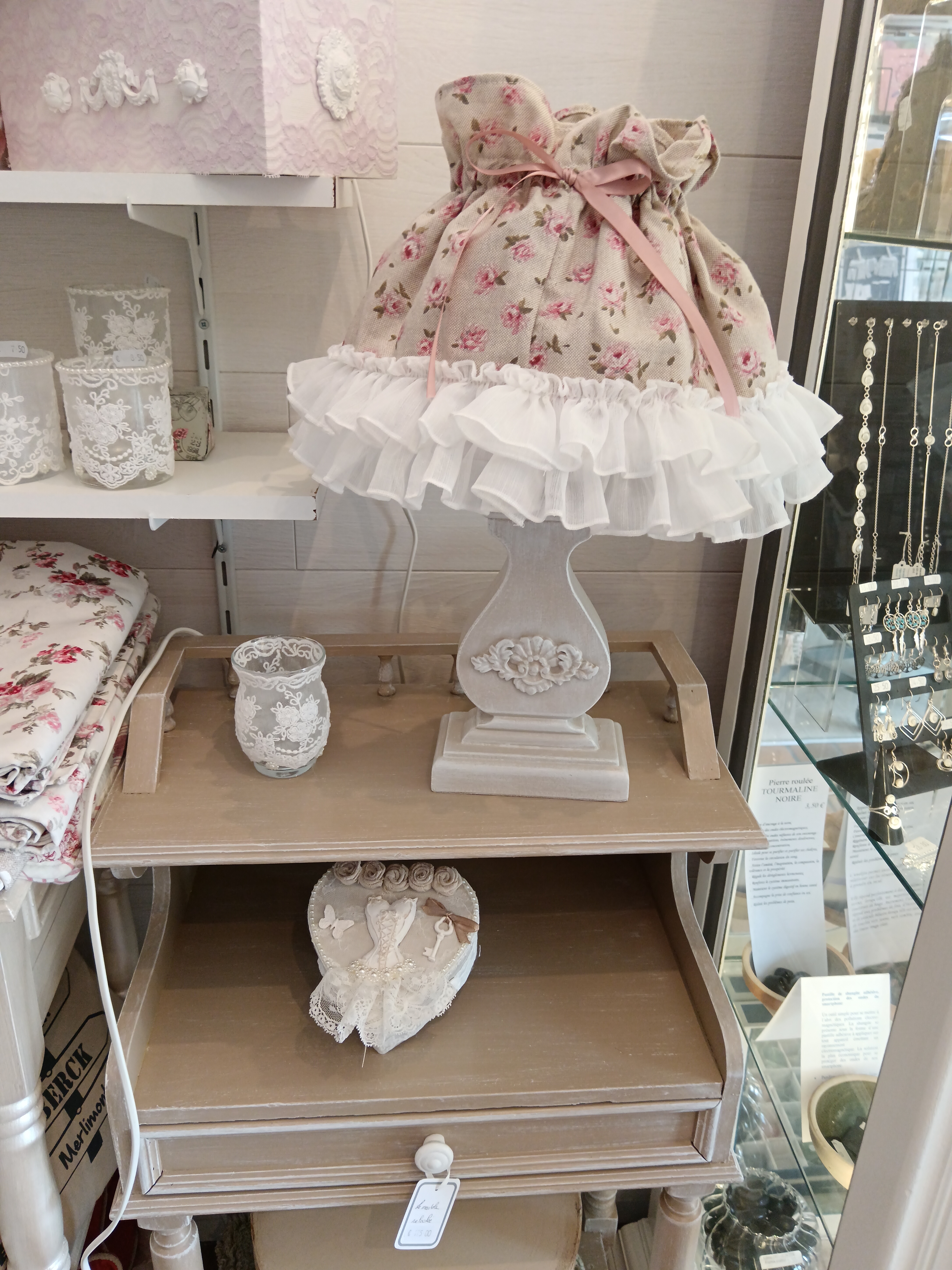 Jupon d'abat-jour en tissu shabby
