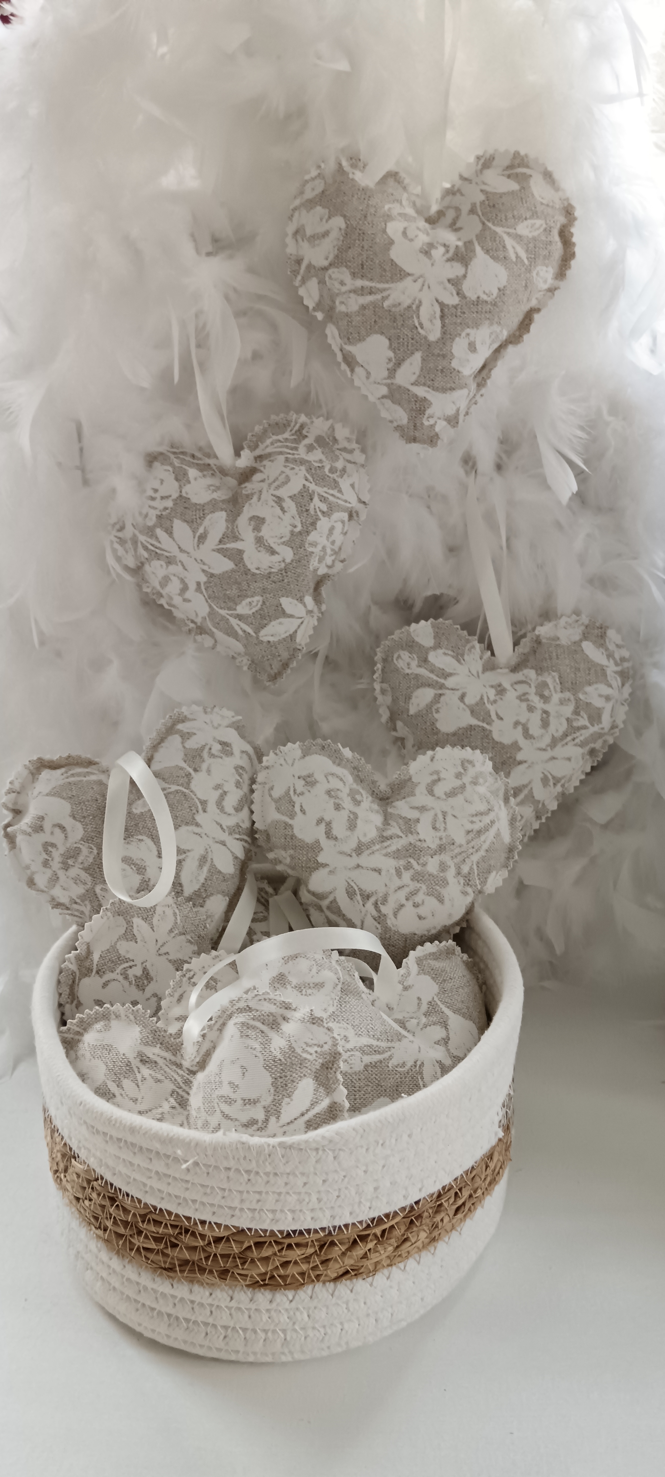 Cœur en tissus à suspendre 