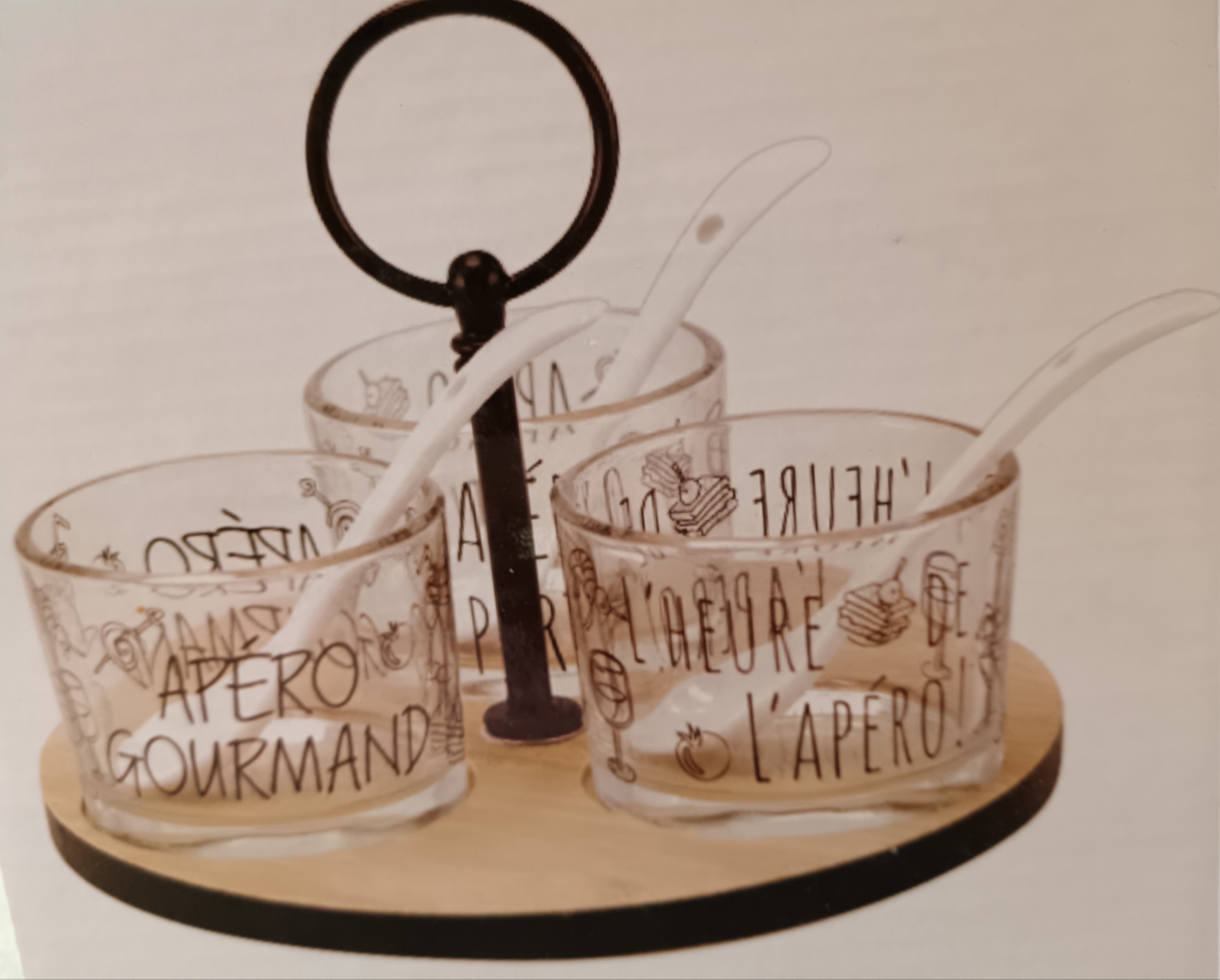 Set de 3 verrines apéritives sur plateau