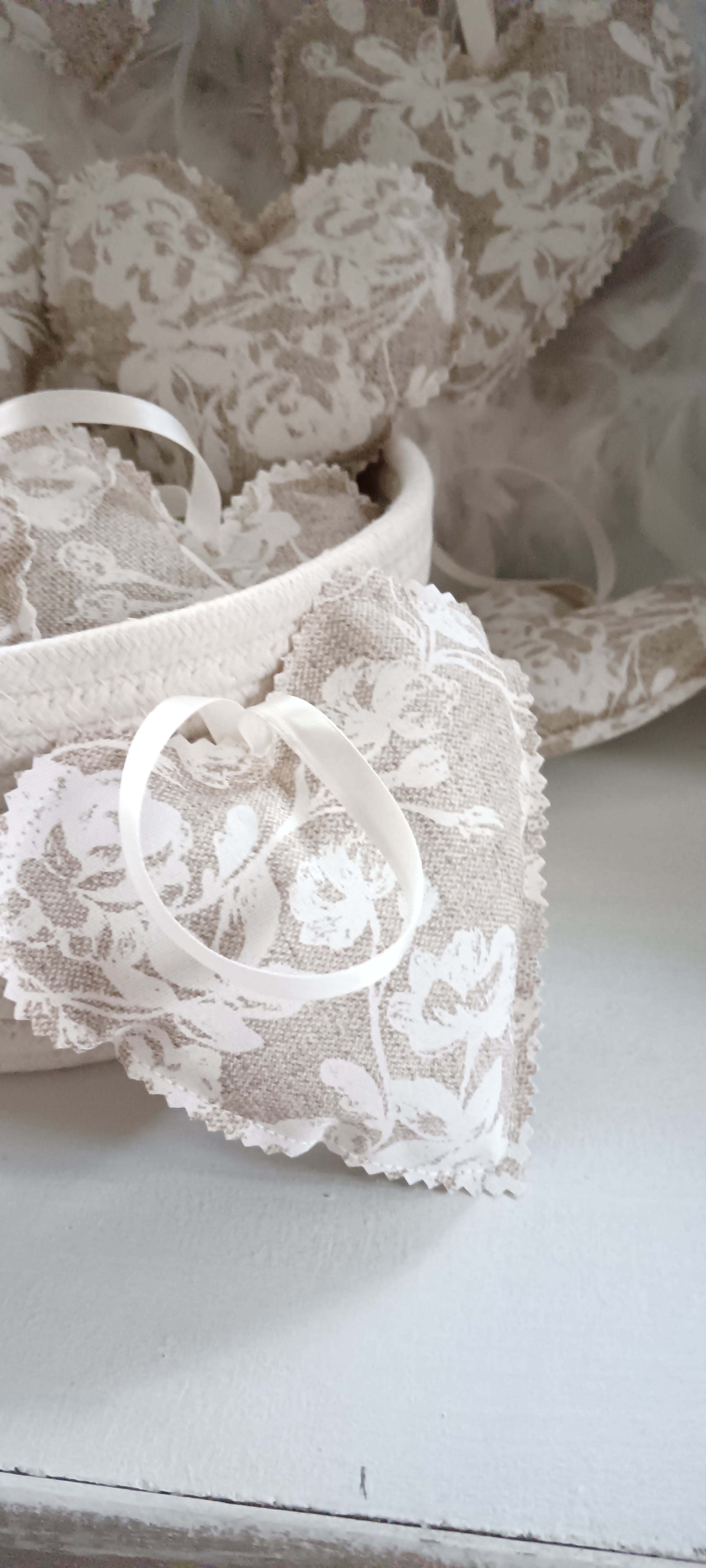 Cœur en tissus à suspendre 