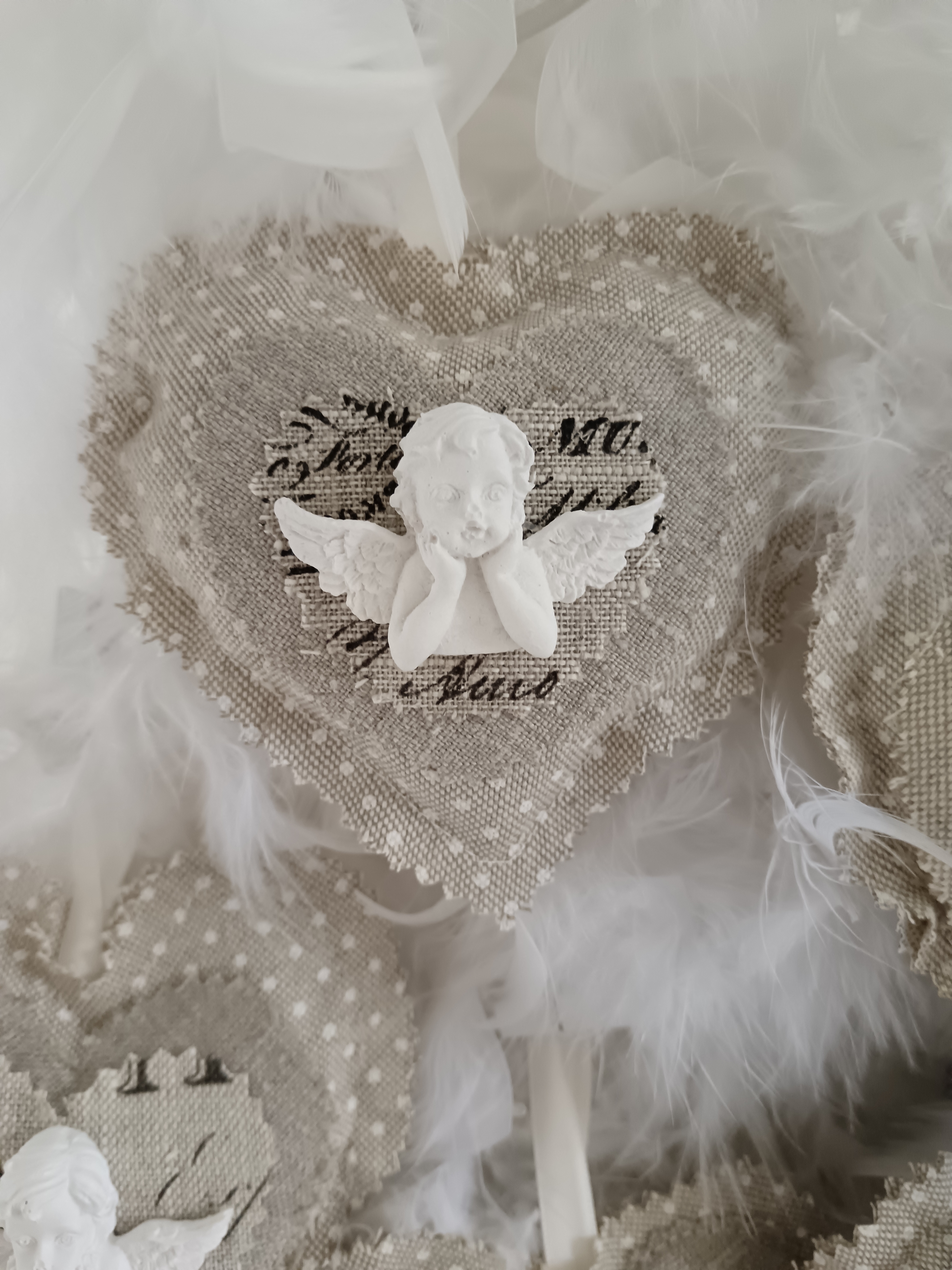 Cœurs décoratifs en tissu