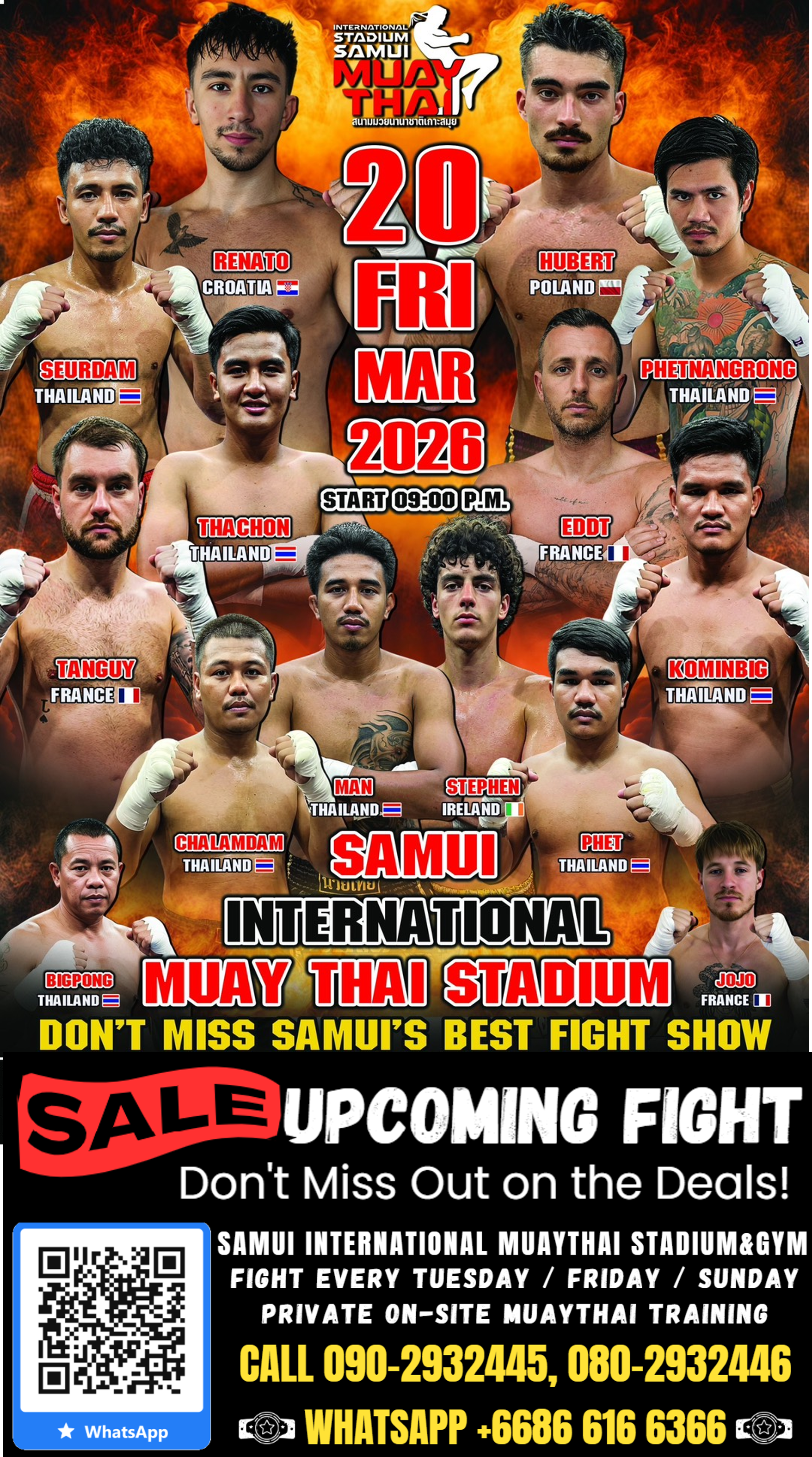 Muay Thai Match March 20, 2026 (Friday)