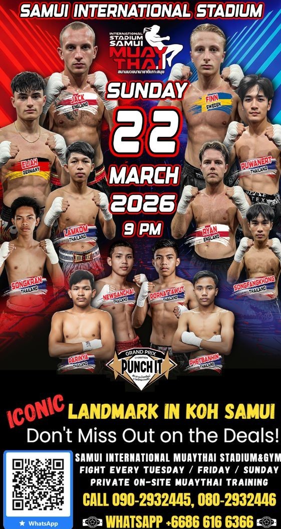 Muay Thai Match March 22, 2026 (Sunday)