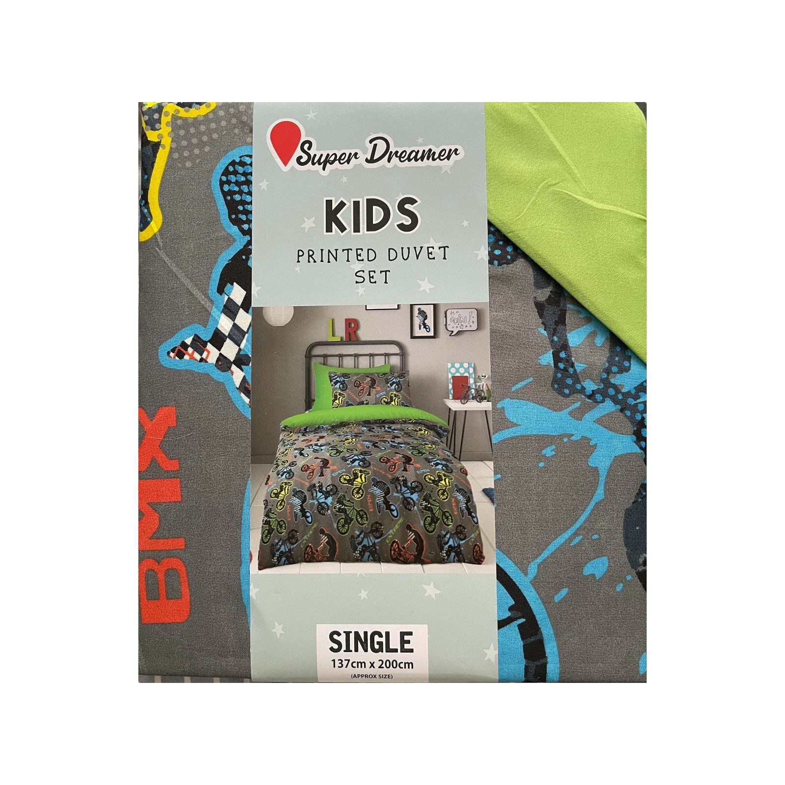 BMX Kids Duvet Set Matching Pillowcase 