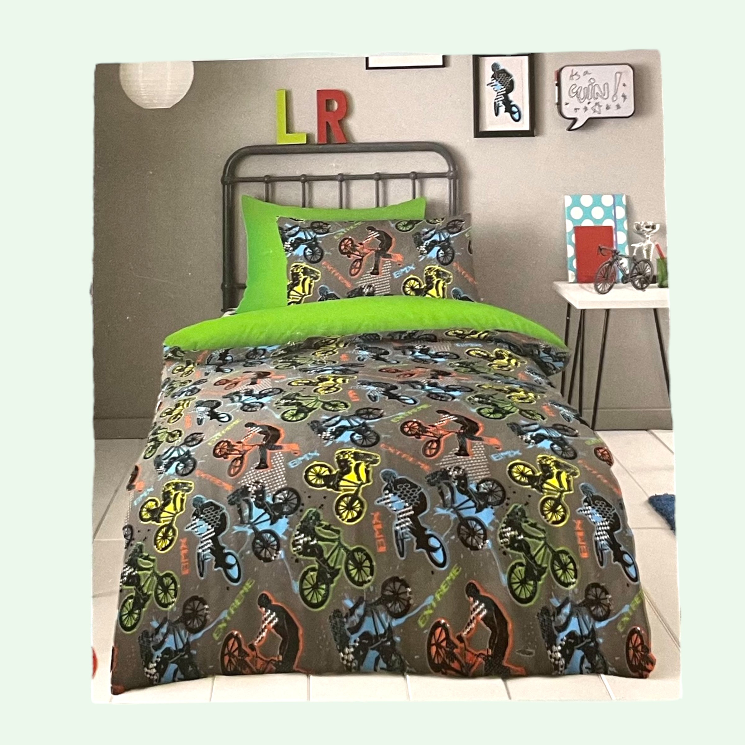 BMX Kids Duvet Set Matching Pillowcase 