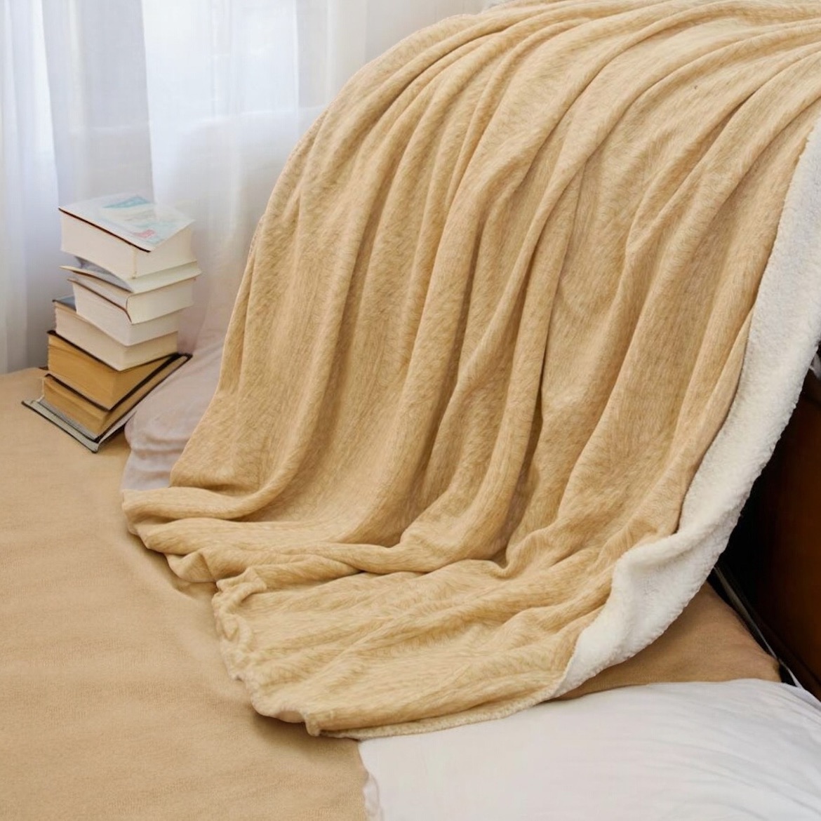  Chunky Knit Print Sherpa Throw Blanket For Sofa