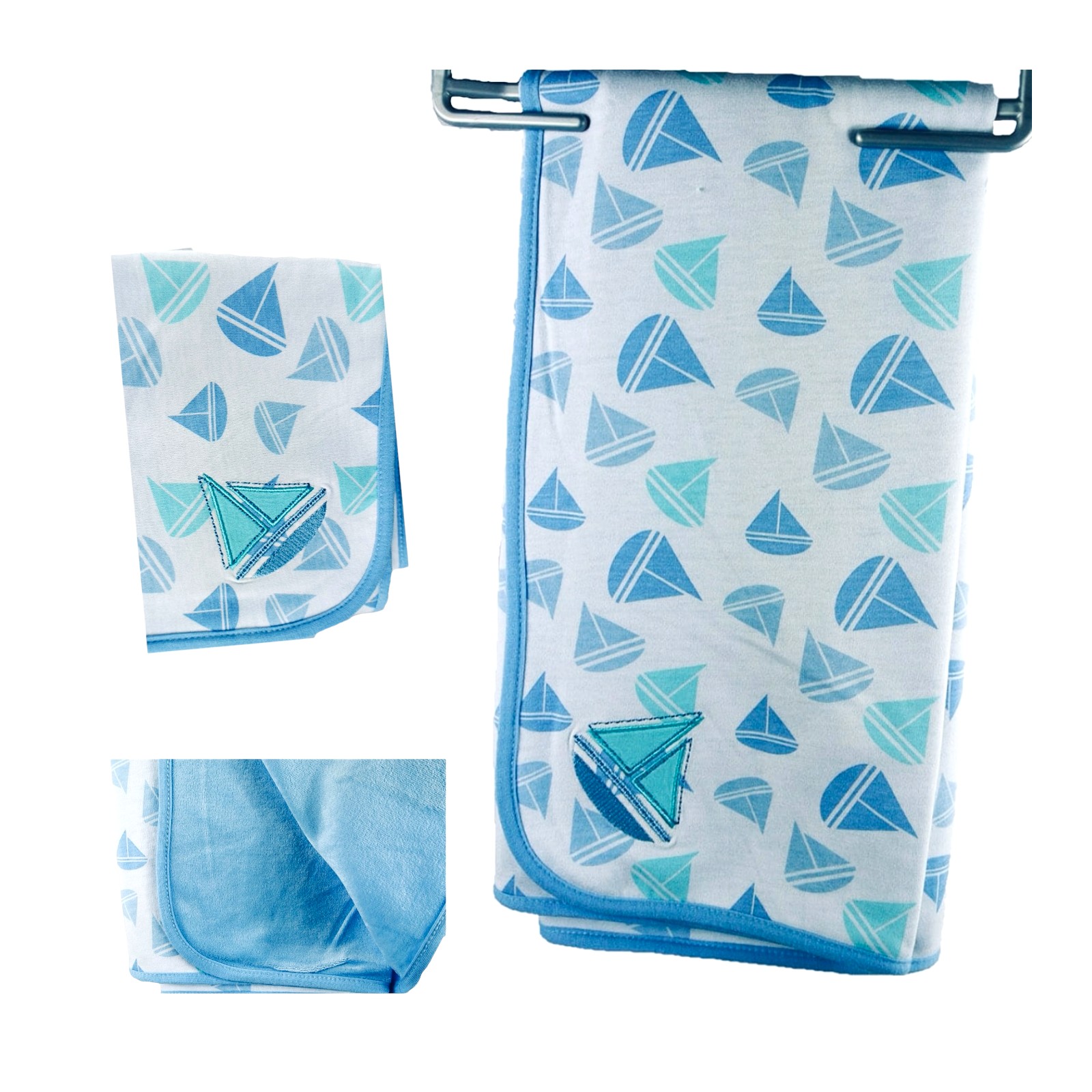 EX-Chain Store Sailboat Patterned Throw Blanket