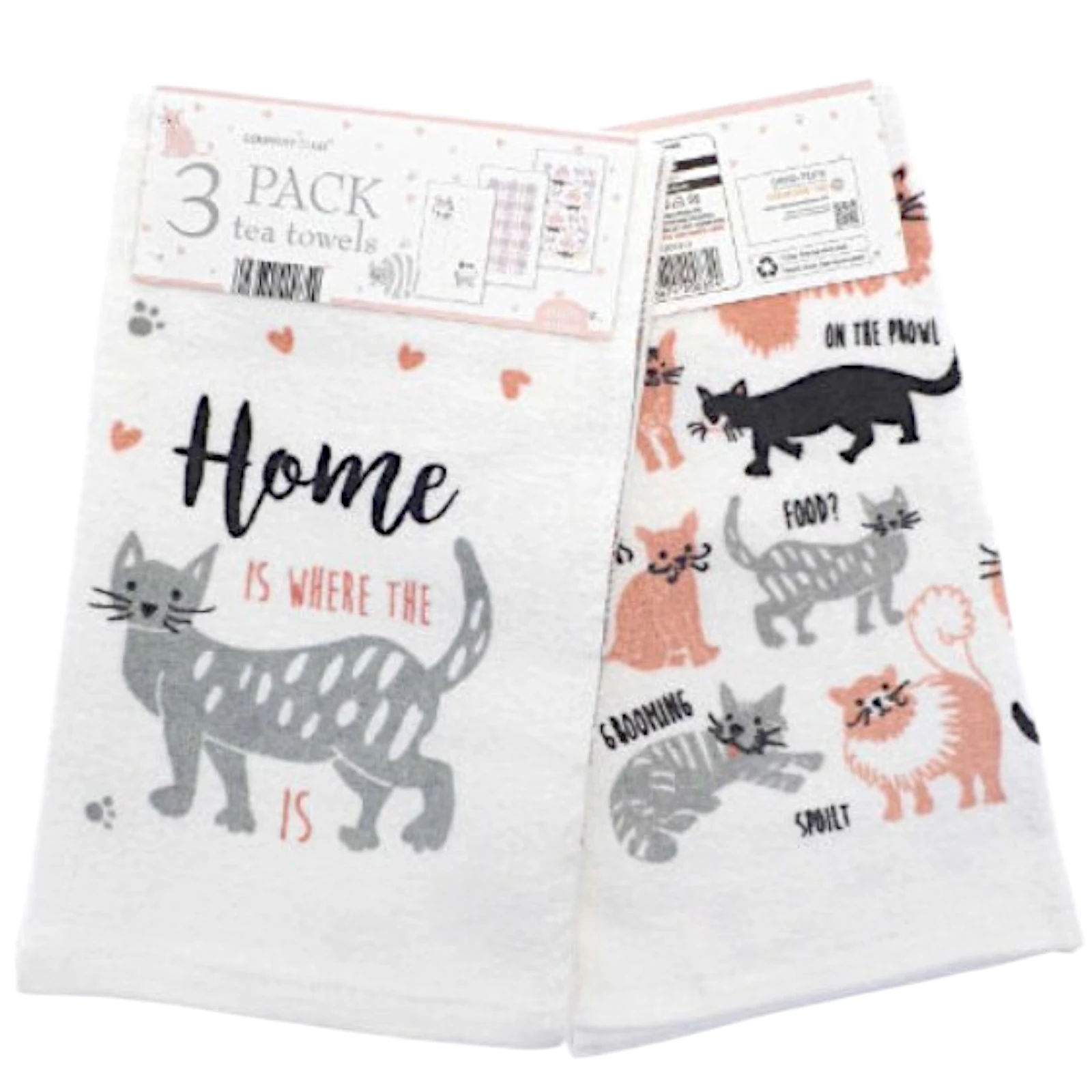 Tea Towels 'Home is where the cat is'
