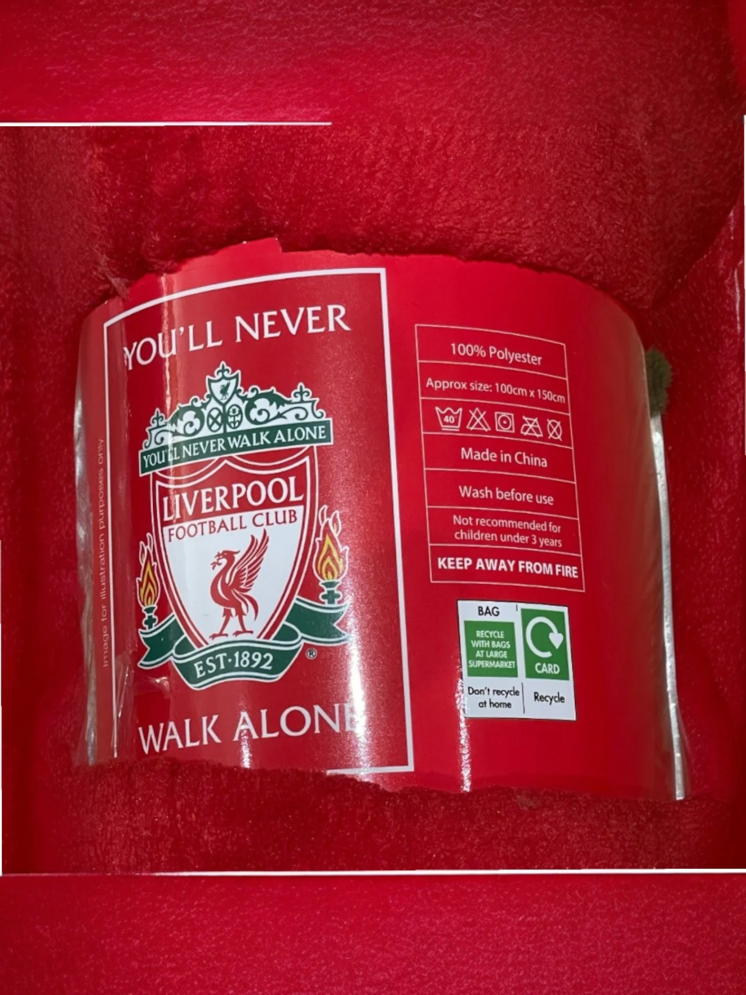 Liverpool FC Fleece Throw Blanket For Sofa YNWA