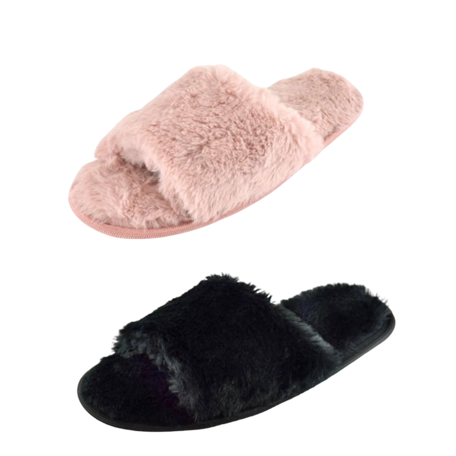 Women's Faux Fur Slippers Sliders 