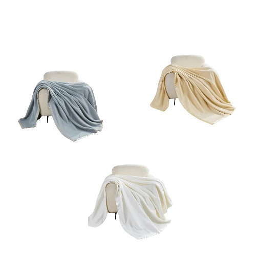 Classic Satin Elegance Fleece Throw Blanket For Sofa