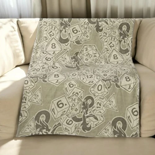 Dungeons & Dragons Dice Print  Throw Blanket For Sofa