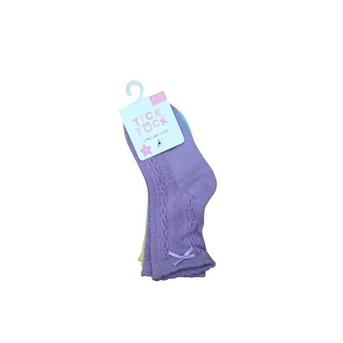 Cable Knit Baby Socks With Bow