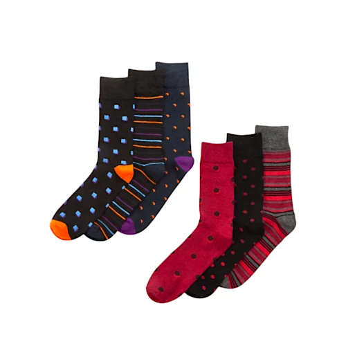  Men's Bamboo Spot Design Socks