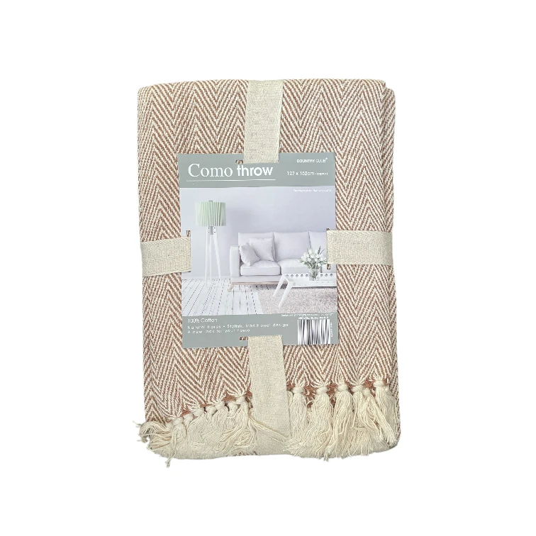 Herringbone Two Tone Throw Blanket For Sofa