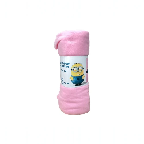 Minions Pink Fleece Throw Blanket