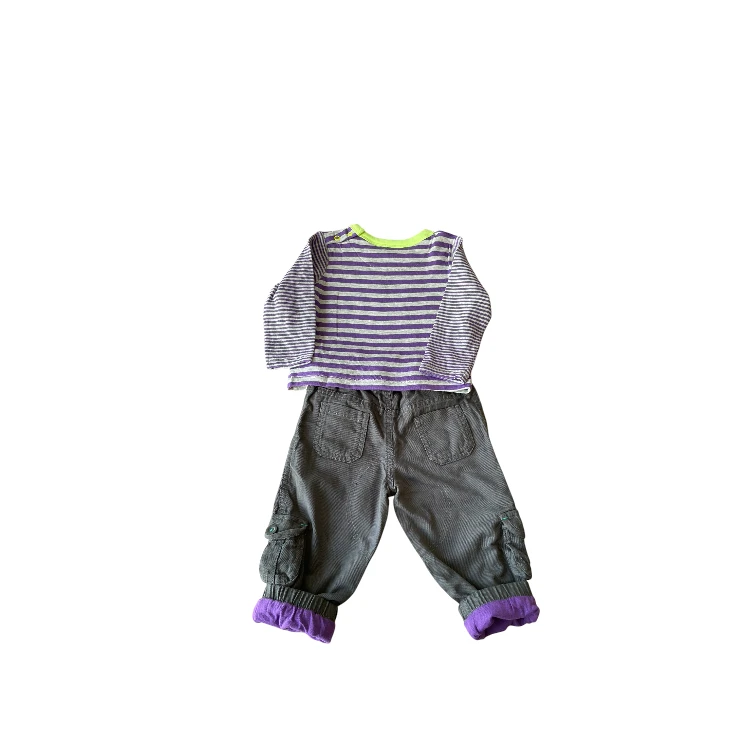 Children's Striped Long Sleeve Shirt and Trousers Set