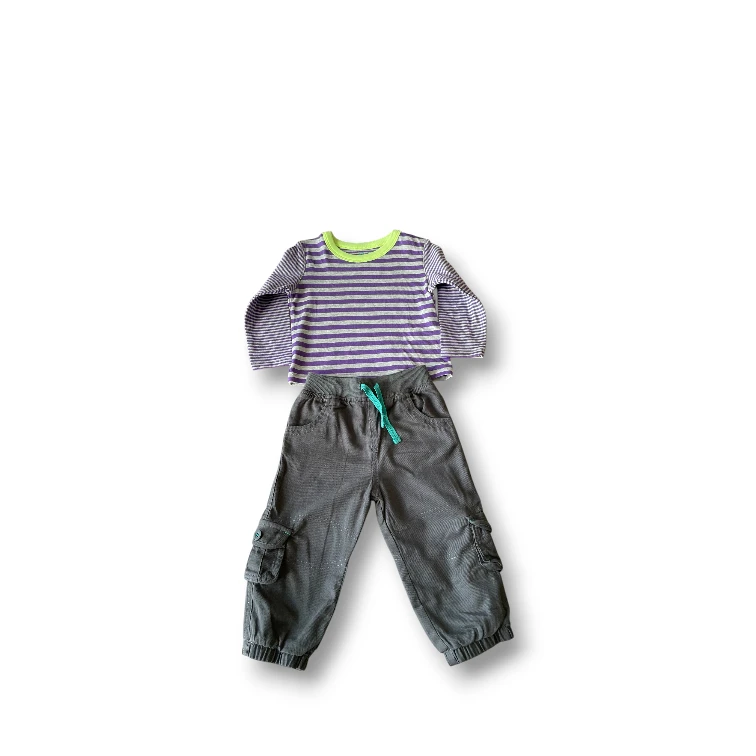 Children's Striped Long Sleeve Shirt and Trousers Set