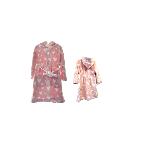 Ex-Chain Store Pink Heart-Patterned Dressing Gown