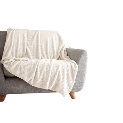 Popcorn Waffle Throw Blanket for Sofa