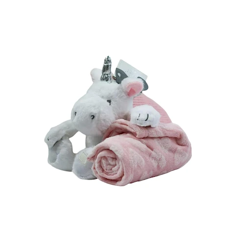 Plush Unicorn Toy with Blanket