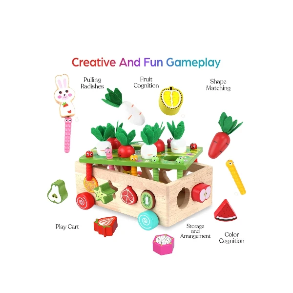  Montessori Wooden Farm Orchard Intelligence Car