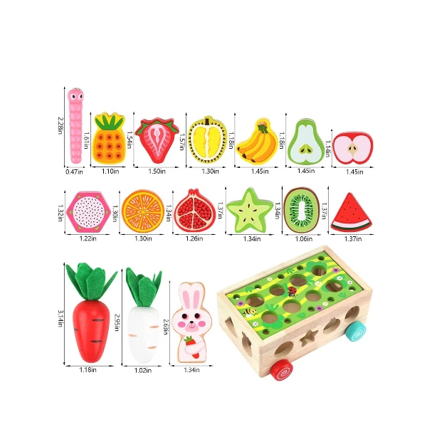  Montessori Wooden Farm Orchard Intelligence Car