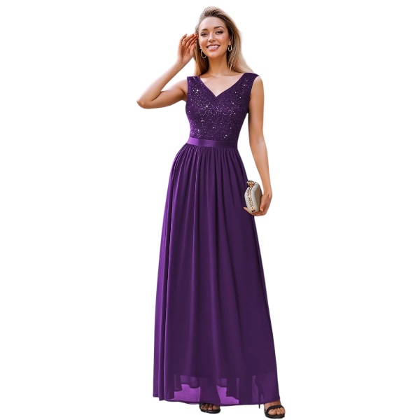 MIUSOL Women's Sequin Lace Chiffon Dress