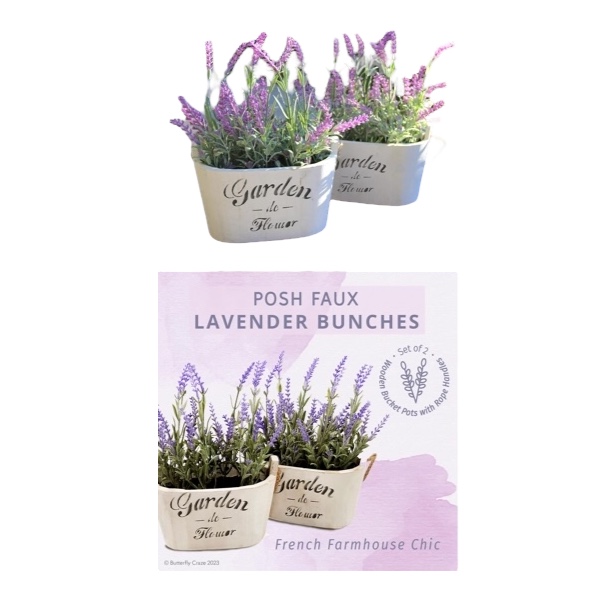 Lavender Faux Flower Pots
