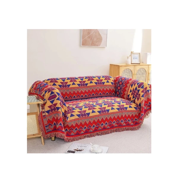 VANJOROY Bohemian Large Sofa Throw Blanket with Tassels