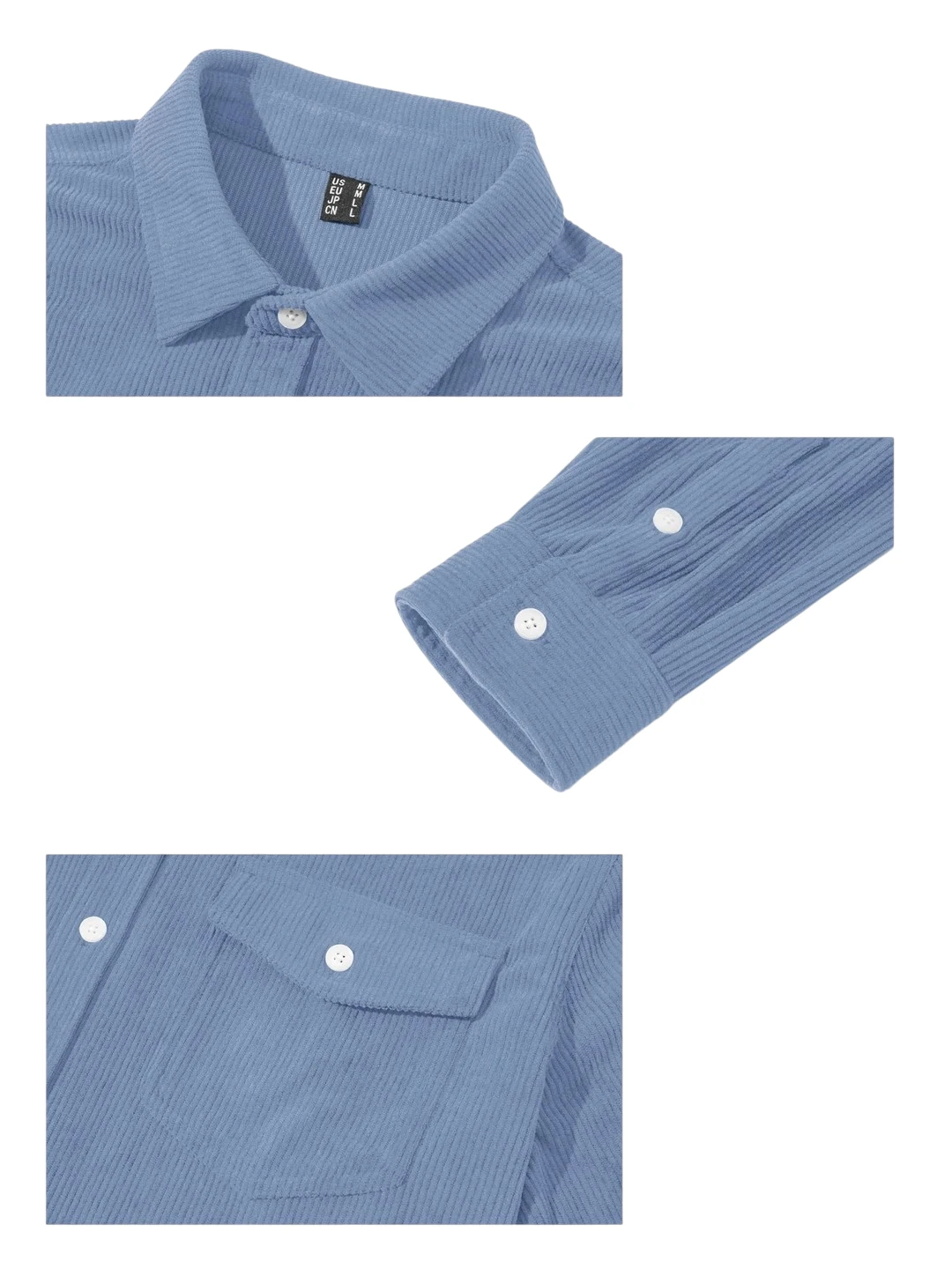 Eklentson Men's Shirts Long Sleeve Corduroy Shirts 