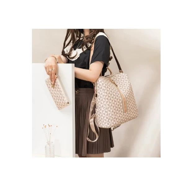 Kiepoar Women Fashion Backpack PU Leather with Wallet